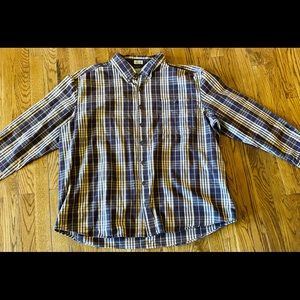 Schmidt Workwear Men XL Brown/yellow Check Button-Down Shirt